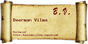 Beerman Vilma névjegykártya